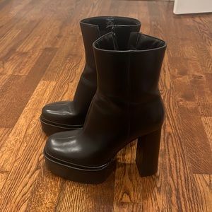 Zara Black Platform Boots with Dustbag